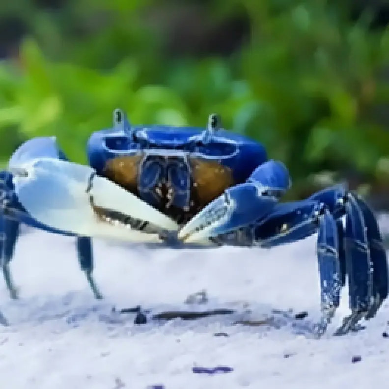 cangrejo azul en la playa